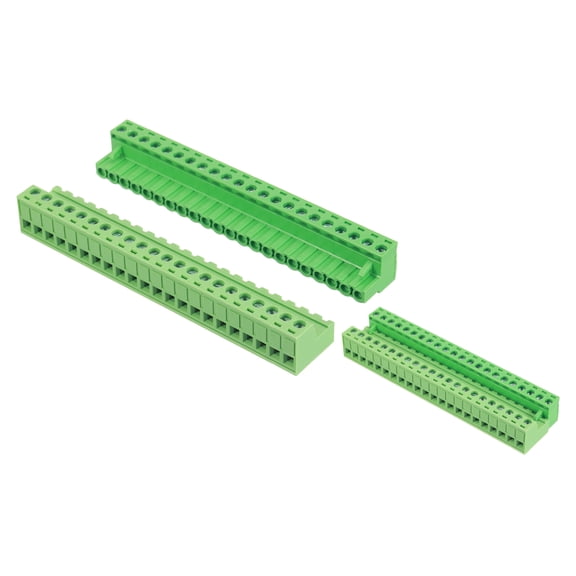 22 Pin 5mm 0.2 Inch Pitch PCB Mount Screw Terminal Male Female, Green