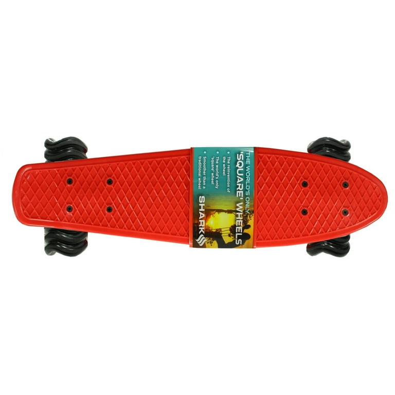 Shark Wheel 22'' Red Polyboard Skateboard with Black 60mm Shark