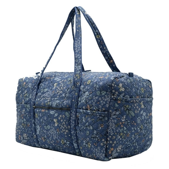 22" QUILTED DUFFEL BAG-BLUE