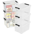 thumbnail image 1 of 22 Quart Clear Latching box, Plastic Storage Bin with Wheels, 6 Packs, 1 of 14