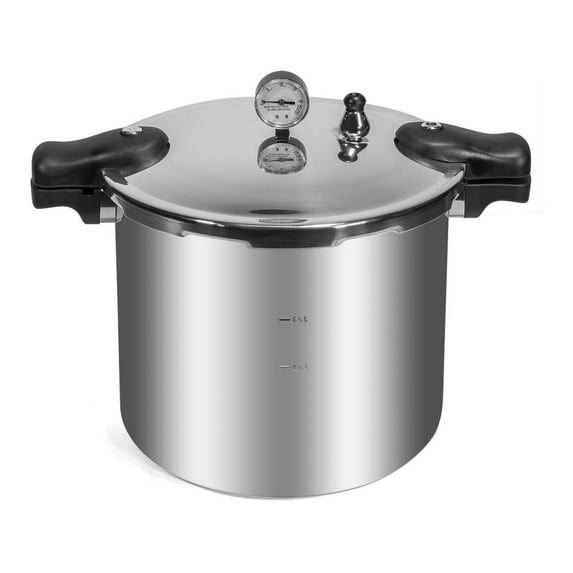 22-Quart Pressure Canner Pressure Cooker Pressure Gauge with Rack Induction Compatible, Steam Canner Polished 22 QT