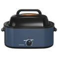 thumbnail image 1 of 22 Quart Roaster Oven with Viewing Self-Basting Lid, Large Electric Turkey Roaster Oven with Defrost & Warm Function, Adjustable Temperature, Removable Pan & Rack, Stainless Steel, Blue, 1 of 1