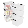 thumbnail image 1 of 22 Quart Storage Bins with Latching Lids (6 Pack), Clear Plastic Boxes with Wheels - Durable Organizer for Home, Office, Toys, Clothes, Holiday Decorations, 1 of 2