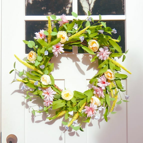 22" Ranunculus, Speedwell Wreath