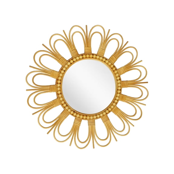 22" Rattan Flower-Framed Wall Mirror by Ashland - Spring Home Decor