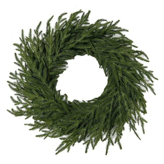 22" Real Touch Artificial Cedar Wreaths - Christmas Wreaths for Front Door Pine Green Wreath for Home Xmas Outdoor Decoration