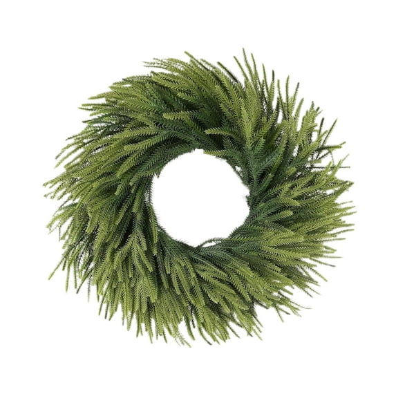 22" Realistic Norfolk Pine Christmas Wreath – Artificial Real-Touch Greenery Wreath for Front Door, Wall,Window & Mantel,Lifelike Outdoor Holiday Door Decor,Green Pine Wreath for Xmas Home Decoration