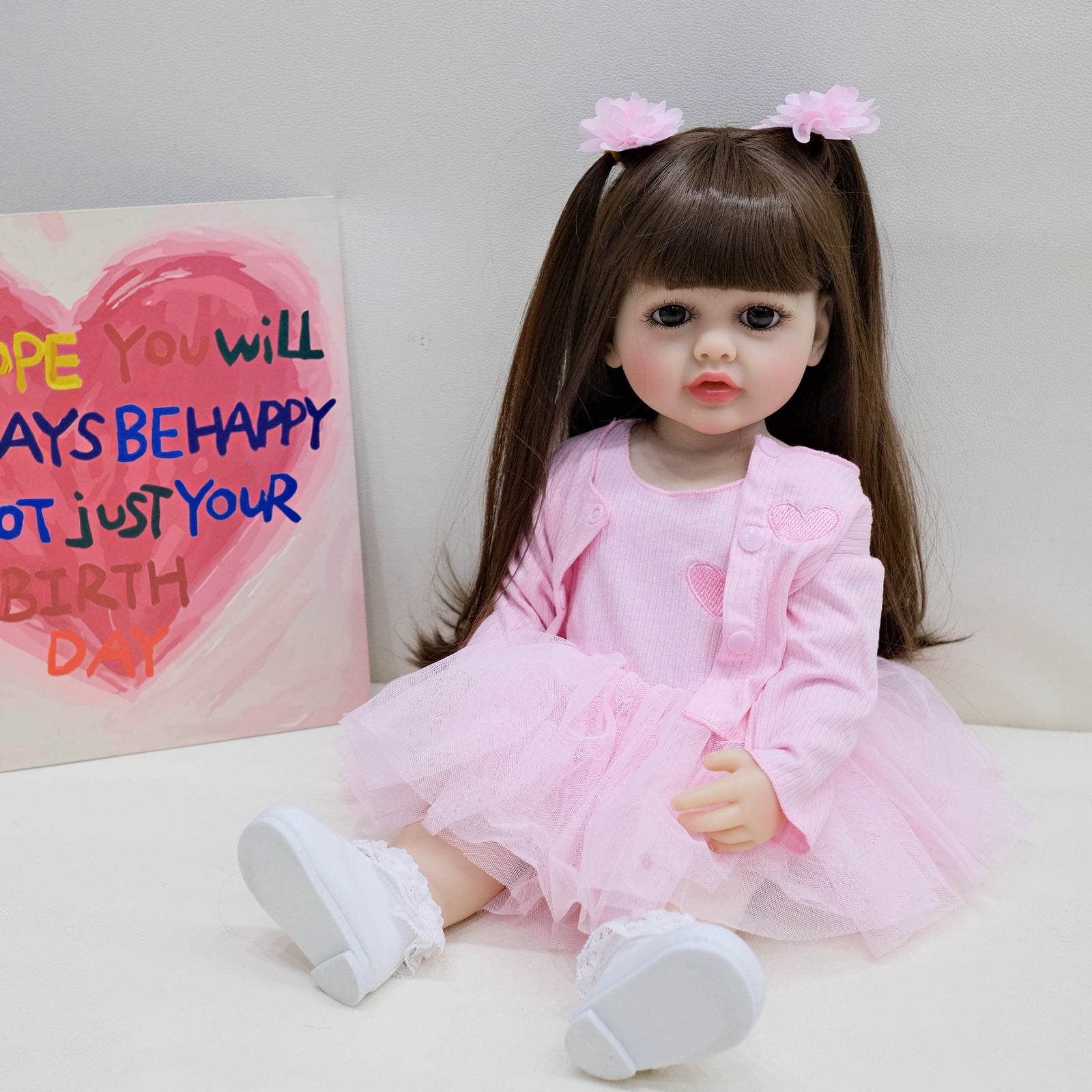 22" Reborn Baby Dolls Girl - Realistic Newborn Baby Doll, Lifelike Vinyl Body, Real Life Doll with Accessories - for Kids Age 3+ & Collectors Gift