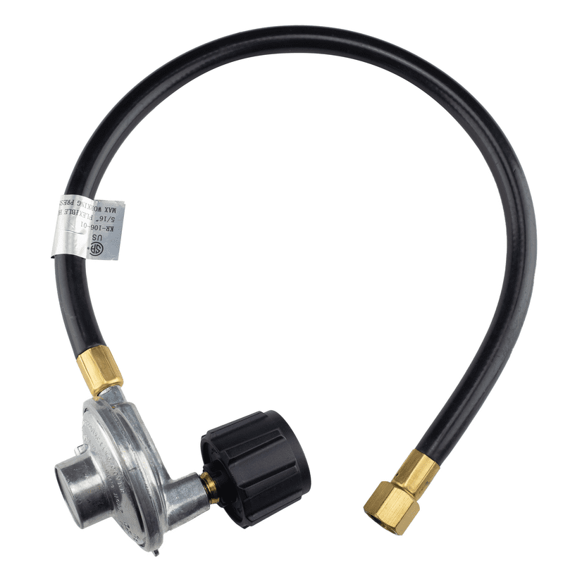 22″ Repl. Propane BBQ Hose & Regulator Assembly. (Regulator with Appliance End Fitting/Acme Nut