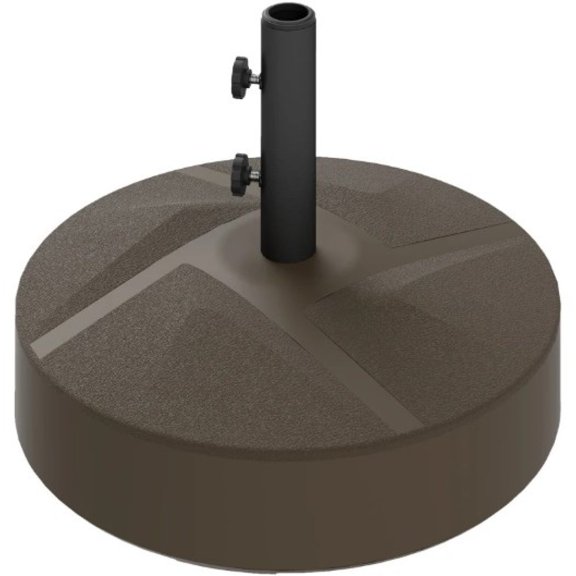 22" Round Brown Fillable Umbrella Base, Adjustable Fit