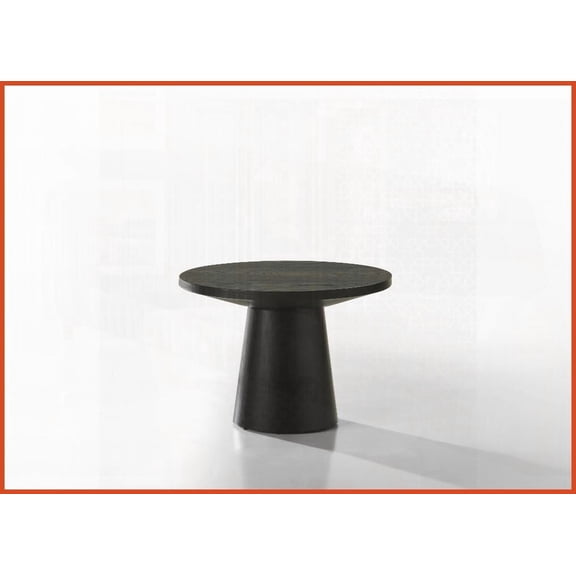 22 Round Ebony Black Pedestal Coffee Table Modern Living Room Accent, Functional & Cohesive Decor