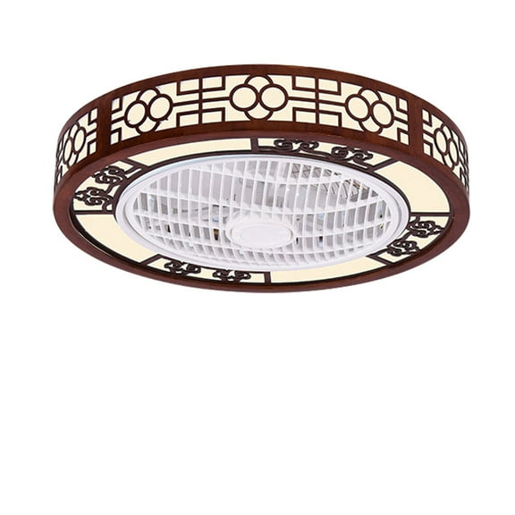 22" Round LED Ceiling Fan Light 3-Speed Flush Mount Ceiling Fixture + Remote 64W