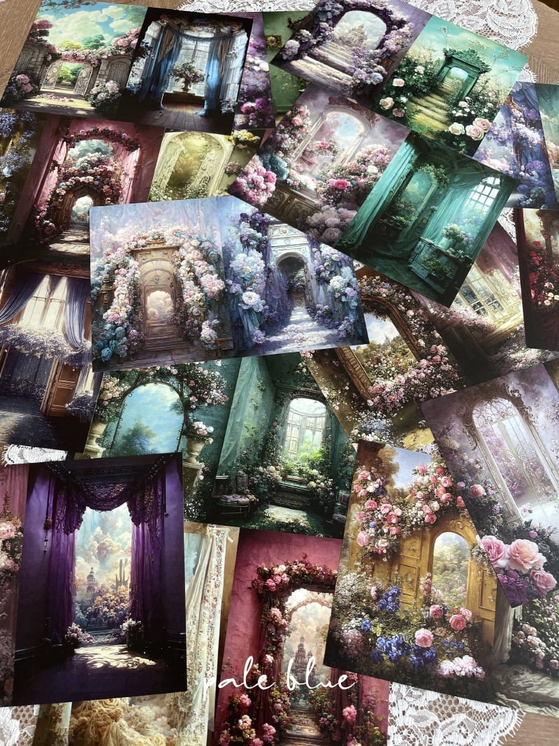 22 Sheets Dreamland Gateway Scrapbook Paper - A5 Size DIY Junk Journal Material for Creative Crafting