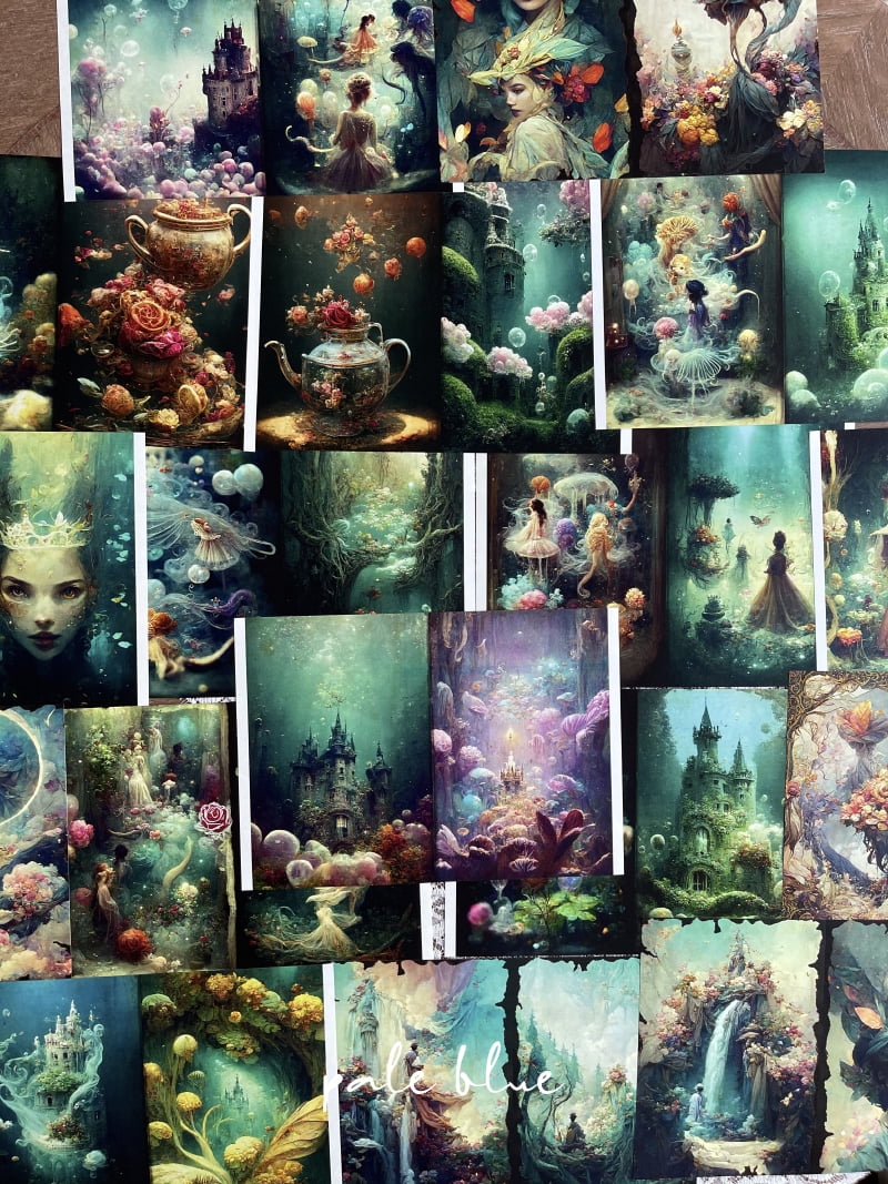 22 Sheets Dreamland Kingdom Scrapbook Paper - A5 Size DIY Junk Journal Material for Creative Crafting