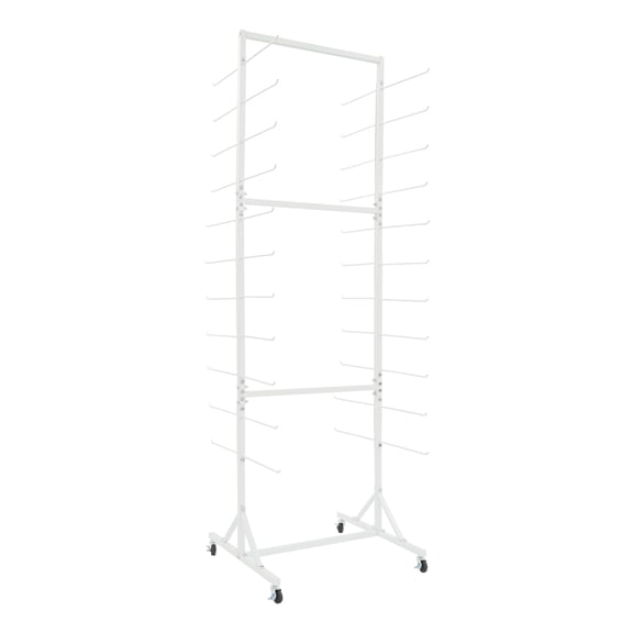 22 Slot Rolling Poster Storage Rack White, Double Sided Floor Map & Vinyl Roll Holder Organizer, Mobile Blueprint Storage Stand for Office Commercial Use