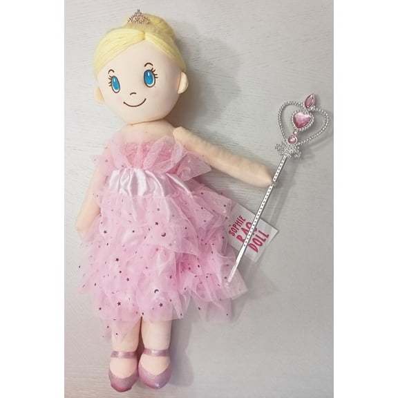 22" Sophie Rag Doll Pink Princess with Tiara and Wand