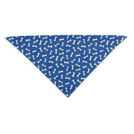 22" Square Dog Bandanas 9 Dog Pattern Theme Designs To Choose Colorful Flair (Blue Bones)