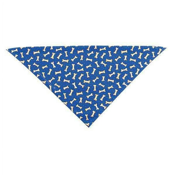 22" Square Dog Bandanas 9 Dog Pattern Theme Designs To Choose Colorful Flair (Blue Bones)