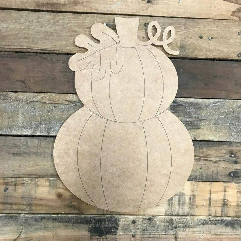 22 Stacked Pumpkin, Unfinished Wooden Cutout Craft, Paint by Line