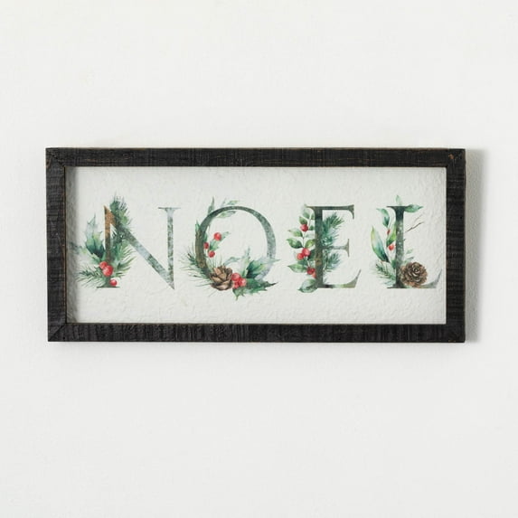 22" Sullivans Holly Noel Christmas Wall Decor, Multicolor