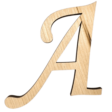 22" Tall BIRCH Wood Letter A | Krafty Supply 1/4" Thick Wooden Letters | Wood Craft Letter | Monotype Font | Fancy Fonts