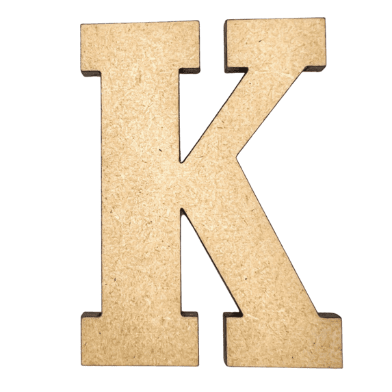 22" Tall MDF Letter K | 1/4" Thick | Krafty Supply Letters | RockTimes