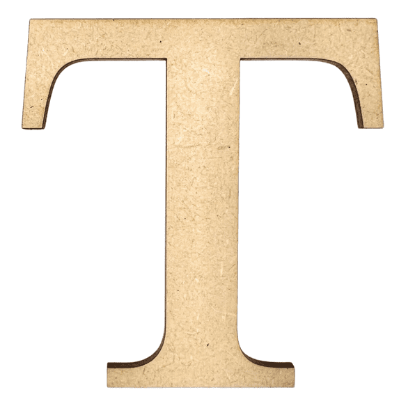 22" Tall MDF Letter T | 1/8" Thick | Krafty Supply Letters | Times | Wooden Letter