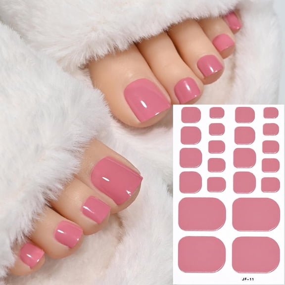 22 Tips Full Cover Toe Nail Sticker Wraps - Waterproof & Breathable Nail Art Decals for DIY Manicure