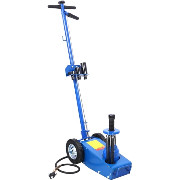 22 Ton Hydraulic Floor Jack Air-Operated Axle Bottle Jack with (4) Extension Saddle Set Built-in Wheels, Blue,