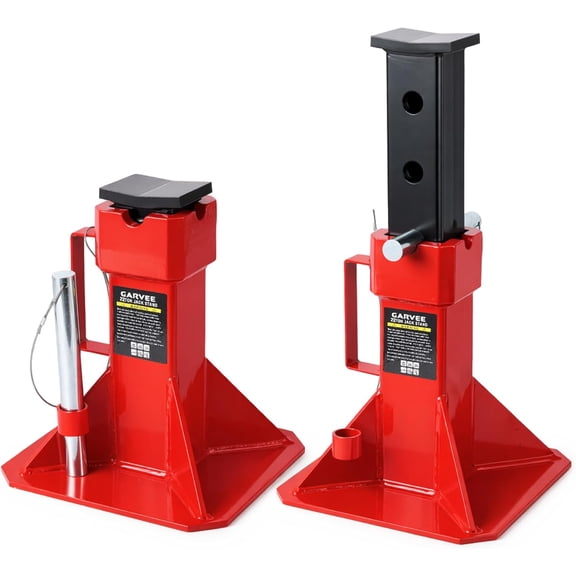 22 Ton Jack Stands Pin Type Adjustable 13.8-19.7 In Wide Base 1 Pair for Trucks
