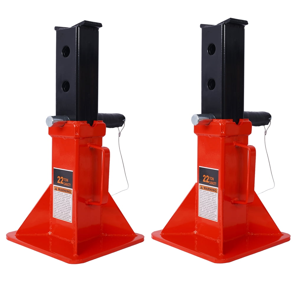 22 Ton Jack Stands with Rubber Cap and Safety Pin 44,000 lbs Capacity, Adjustable Height for Lifting SUV, Pickup Truck, Car and UTV/ATV, 1 Pair