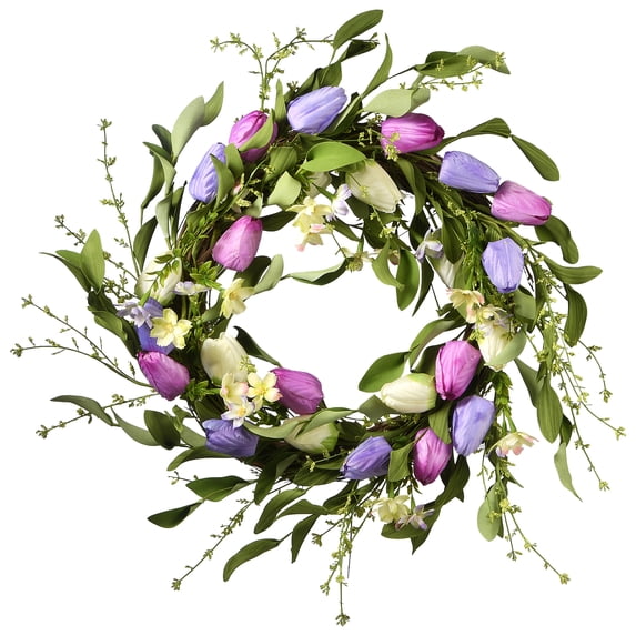22" Tulip Flowers Wreath