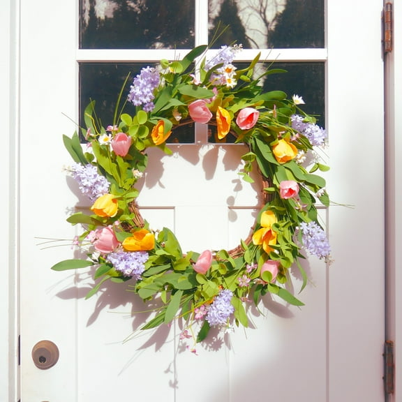 22" Tulip, Lilac Wreath