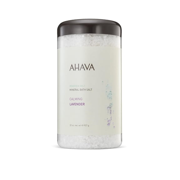 AHAVA Calming Lavender All Purpose Bath Salts for Dry Skin Relief, 32 Oz