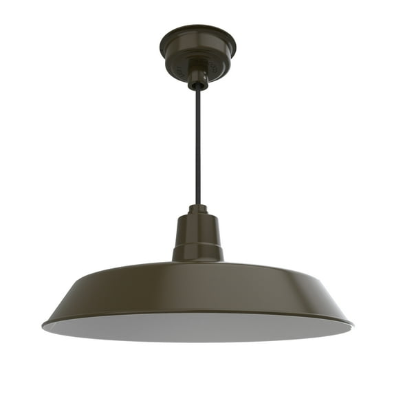 22" Vintage Pendant Barn Light in Mahogany Bronz