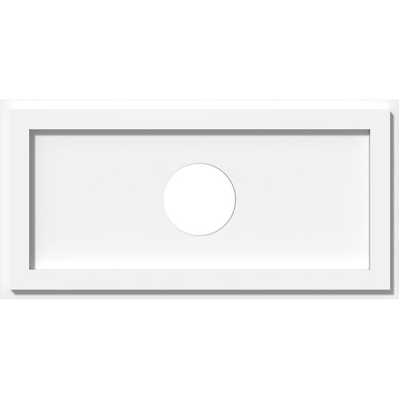 22"W x 11"H x 4"ID x 7 1/2"C x 1"P Rectangle Architectural Grade PVC Contemporary Ceiling Medallion