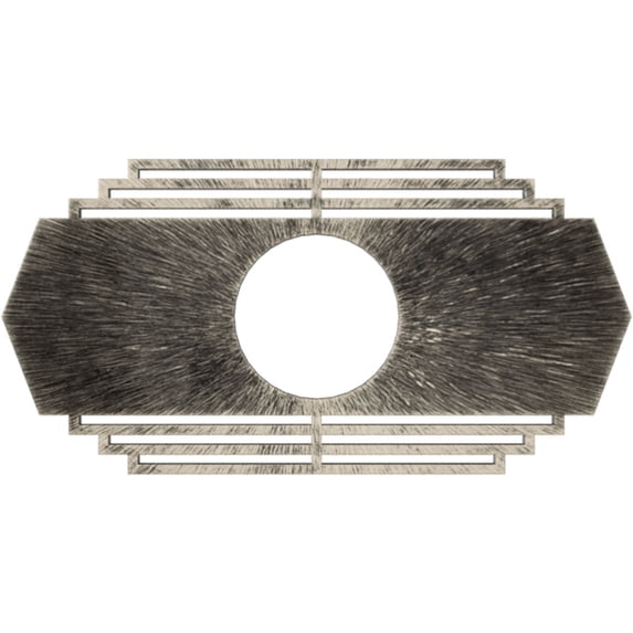 22"W x 11"H x 5 3/4"ID x 3/4"P Chrysler Architectural Grade PVC Pierced Ceiling Medallion, Antiqued Warm Silver