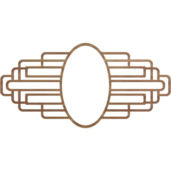 22"W x 11"H x 6"IW x 10 3/8"IH x 3/8"T Elizabeth Wood Fretwork Pierced Ceiling Medallion, Walnut