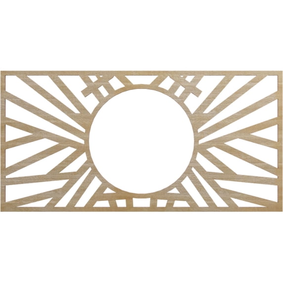 22"W x 11"H x 8 1/8"ID x 1/4"T Hoover Wood Fretwork Pierced Ceiling Medallion, Hickory