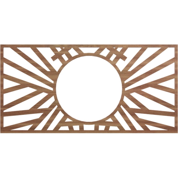 22"W x 11"H x 8 1/8"ID x 3/8"T Hoover Wood Fretwork Pierced Ceiling Medallion, Walnut