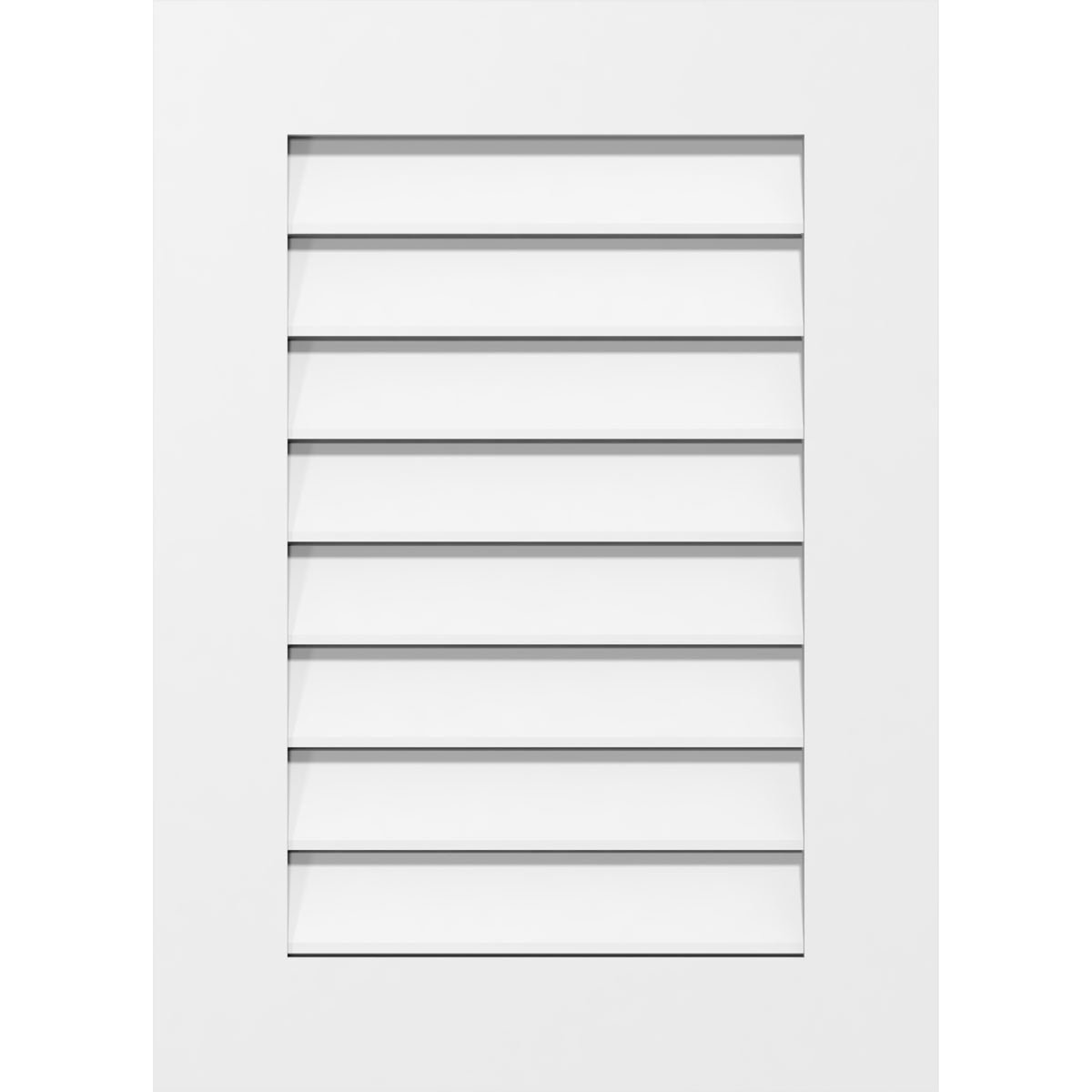 22"W x 14"H Rectangle Surface Mount PVC Gable Vent: Functional, w/ 3-1/2"W x 1"P Standard Frame