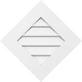 thumbnail image 1 of 22"W x 22"H Diamond Surface Mount PVC Gable Vent: Non-Functional, w/ 3-1/2"W x 1"P Standard Frame, 1 of 13