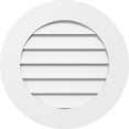 thumbnail image 1 of 22"W x 22"H Round Surface Mount PVC Gable Vent: Functional, w/ 3-1/2"W x 1"P Standard Frame, 1 of 13