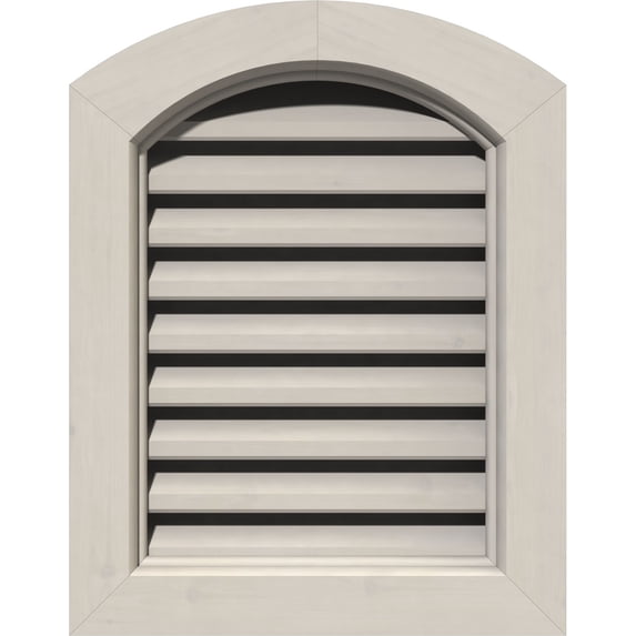 22"W x 36"H Arch Top Gable Vent (27"W x 41"H Frame Size): Primed, Functional, Smooth Western Red Cedar Gable Vent w/ Brick Mould Face Frame