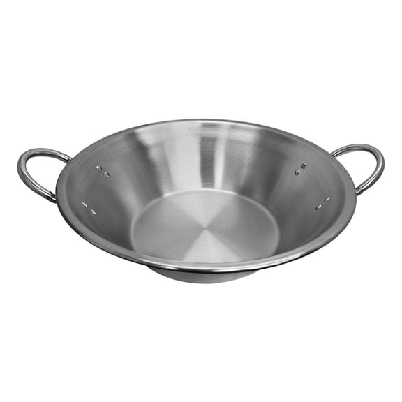 22"W x 7-1/2'' Depth Carnitas Cazo Stainless Steel Caso Pot Pan Wok Gas Stove