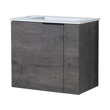 22'' Wall Mounted Single Bathroom Vanity with Sink, Modern Floating Bathroom Vanity with Storage Space for Bathroom 1-Door Cabinet For Small Space
