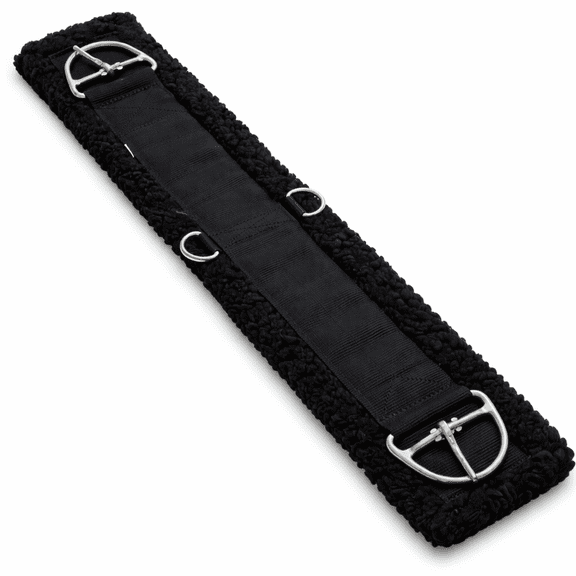 22" Western Black Nylon Webbed Straight Rear Flank Saddle Cinch Fleece 97139-22