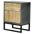 thumbnail image 1 of 22" X 14" X 27" Gray W  Distressed Wood MDF  Wood  Iron Cabinet with a Drawer and a Door, 1 of 2