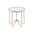 thumbnail image 1 of 22" X 22" X 22" Frosted Glass And Rose Gold End Table, 1 of 5