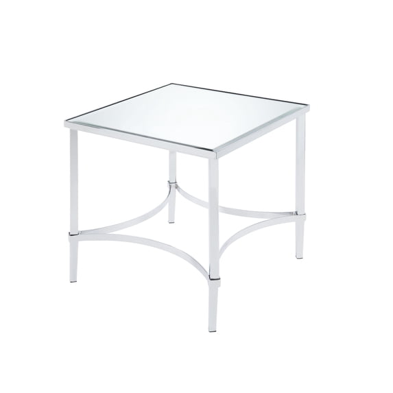 22" X 22" X 24" Chrome And Mirrored End Table